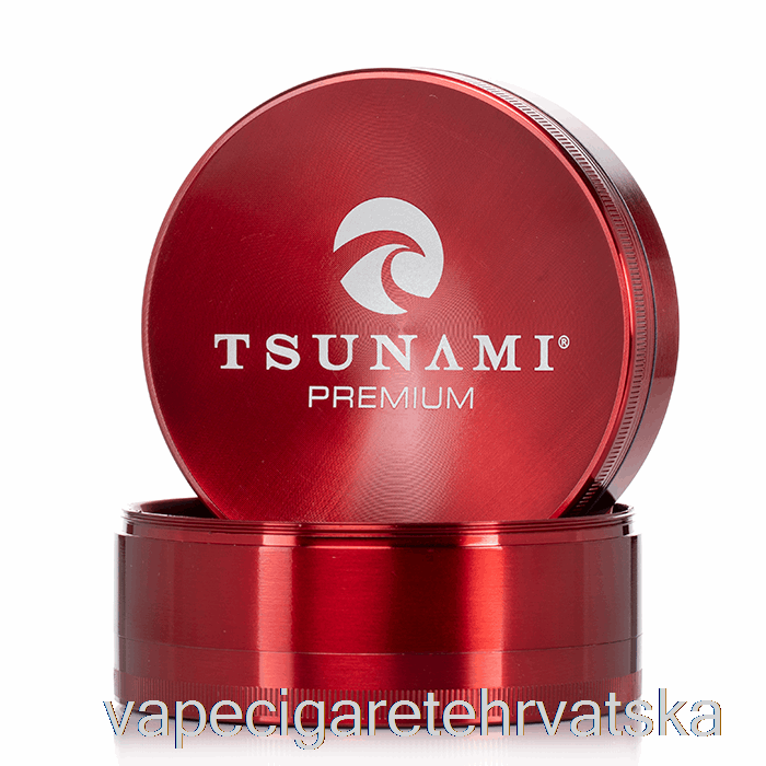 Vape Cigarete Tsunami 3,9 Inča 4-dijelni Potopljeni Gornji Mlin Crveni (100 Mm)